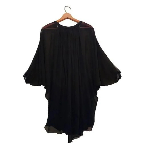 New Diane Von Furstenberg Fleurette Oversized Mini Dress Sz 0 Black Silk… - Picture 6 of 13